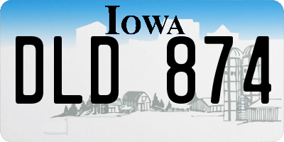 IA license plate DLD874