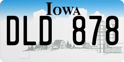 IA license plate DLD878