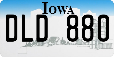 IA license plate DLD880