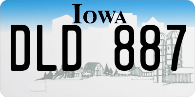 IA license plate DLD887