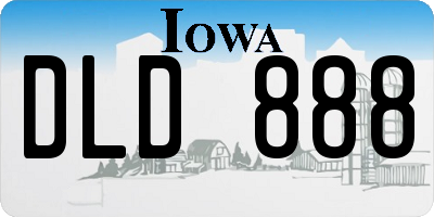 IA license plate DLD888
