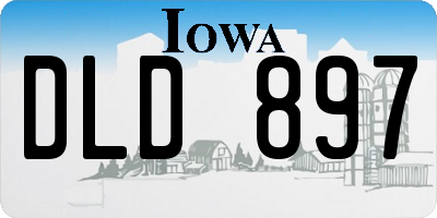 IA license plate DLD897