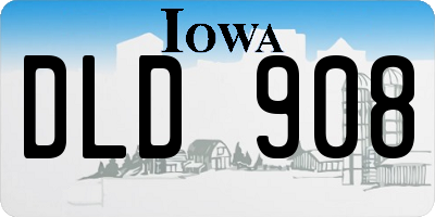 IA license plate DLD908