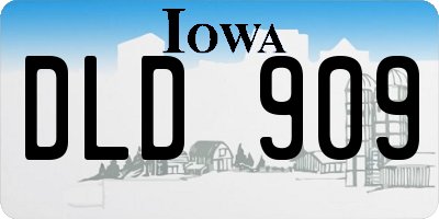 IA license plate DLD909