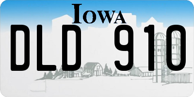 IA license plate DLD910