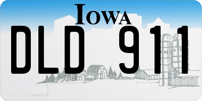 IA license plate DLD911