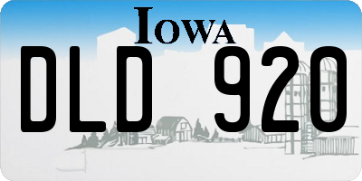 IA license plate DLD920