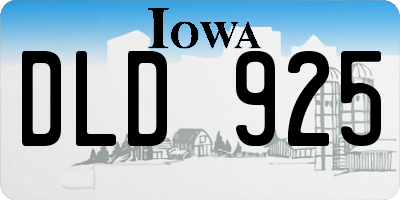 IA license plate DLD925