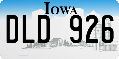 IA license plate DLD926