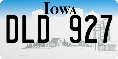 IA license plate DLD927