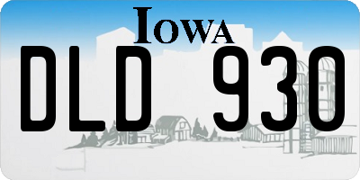 IA license plate DLD930