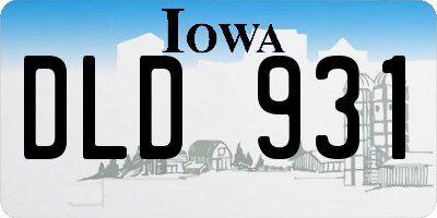 IA license plate DLD931