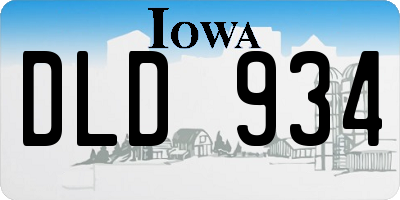 IA license plate DLD934