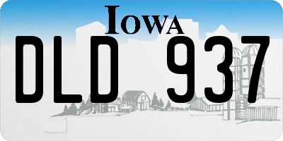 IA license plate DLD937