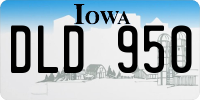 IA license plate DLD950
