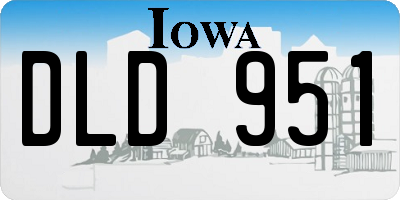 IA license plate DLD951