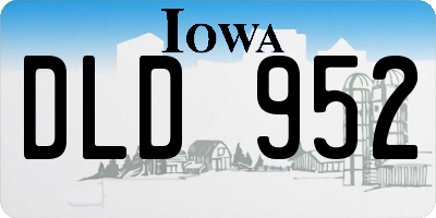 IA license plate DLD952
