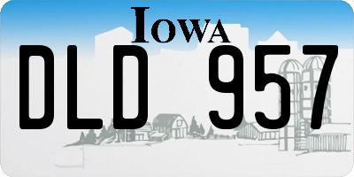 IA license plate DLD957