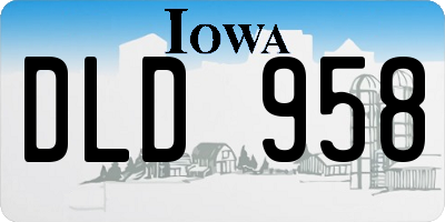 IA license plate DLD958