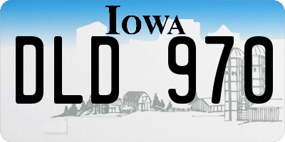 IA license plate DLD970