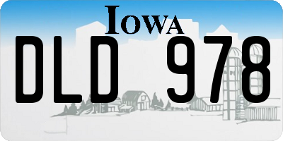 IA license plate DLD978