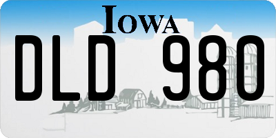 IA license plate DLD980