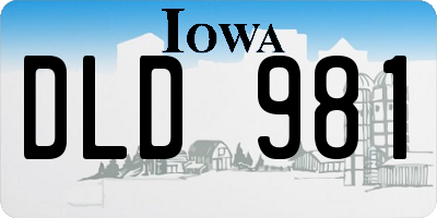 IA license plate DLD981
