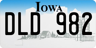 IA license plate DLD982