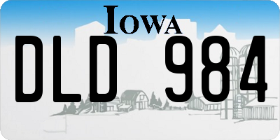 IA license plate DLD984