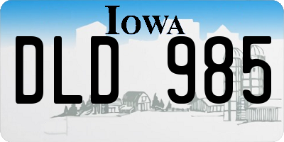 IA license plate DLD985