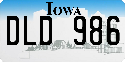 IA license plate DLD986