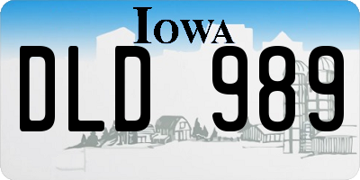 IA license plate DLD989