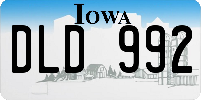IA license plate DLD992