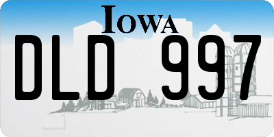 IA license plate DLD997