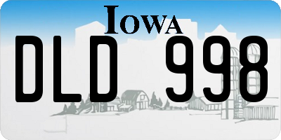 IA license plate DLD998
