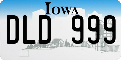 IA license plate DLD999
