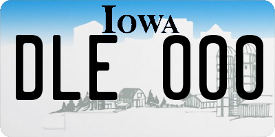 IA license plate DLE000