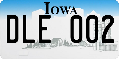 IA license plate DLE002