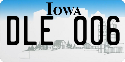 IA license plate DLE006