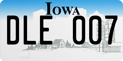 IA license plate DLE007
