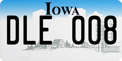 IA license plate DLE008