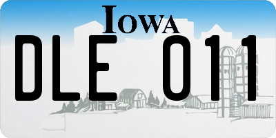 IA license plate DLE011