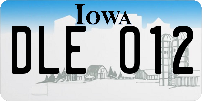 IA license plate DLE012