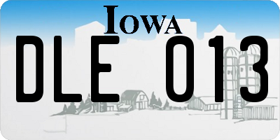 IA license plate DLE013