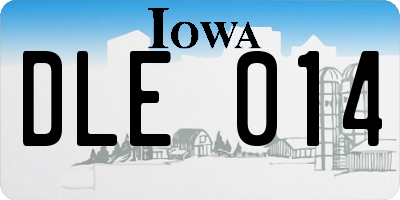 IA license plate DLE014