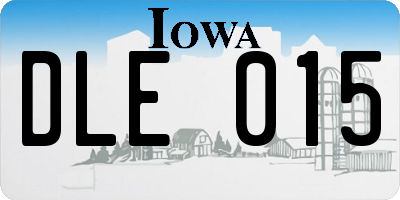 IA license plate DLE015