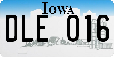 IA license plate DLE016