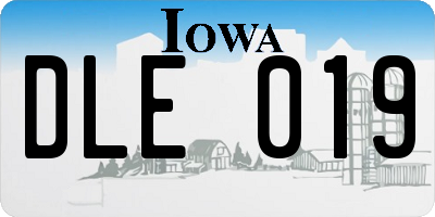 IA license plate DLE019