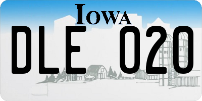 IA license plate DLE020