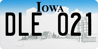 IA license plate DLE021